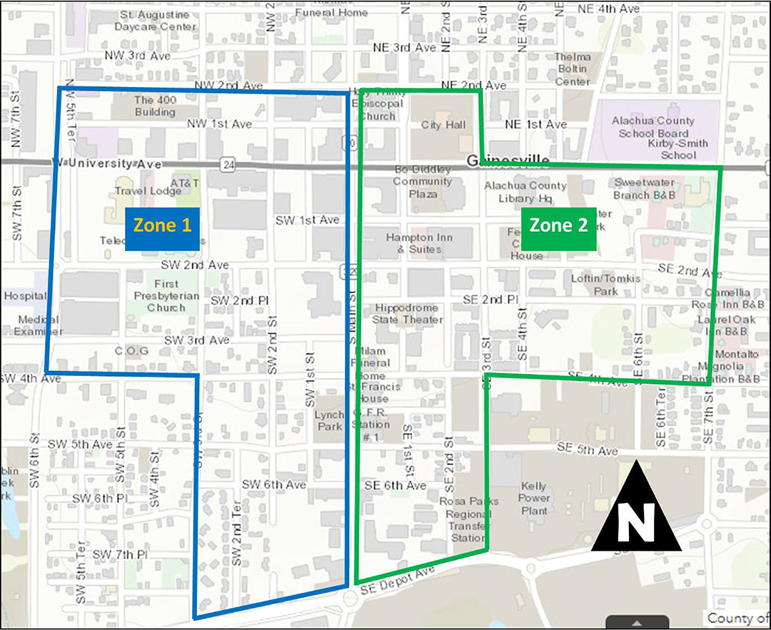 Downtown Gainesville Service Area Maps