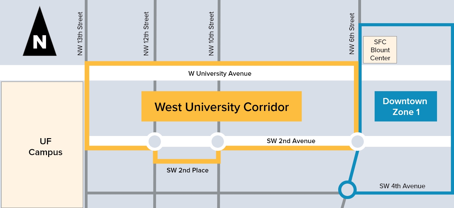 West University Corridor Service Area Map